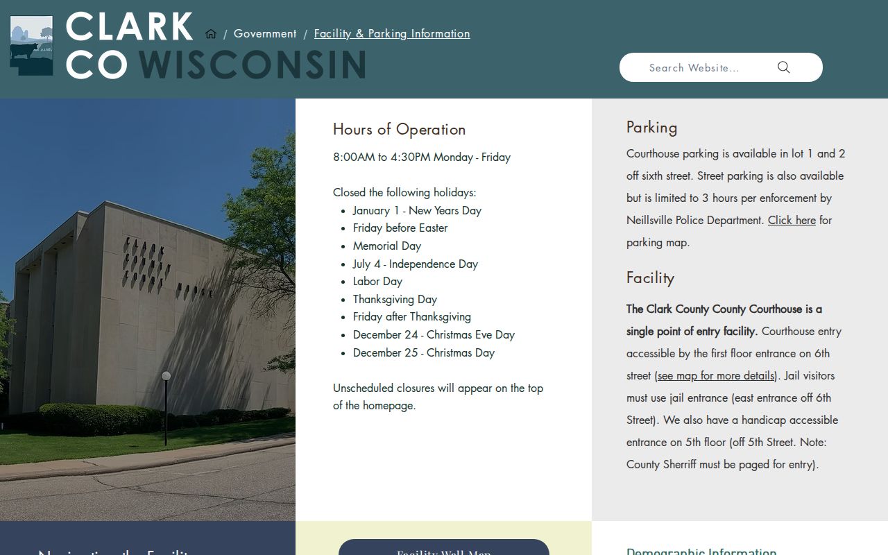 Clark County criminal records courthouse facility and public entrance information