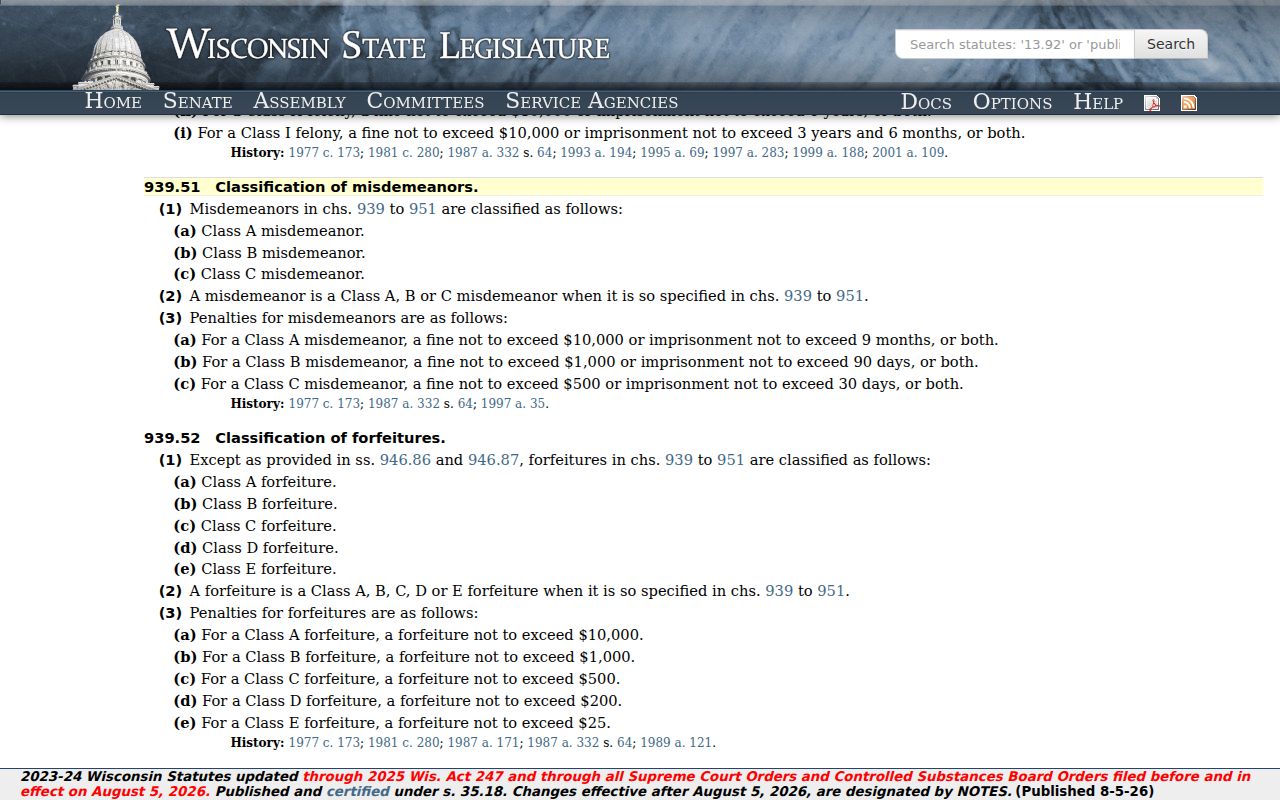 Clark County sex offender lookup Wisconsin misdemeanor classification