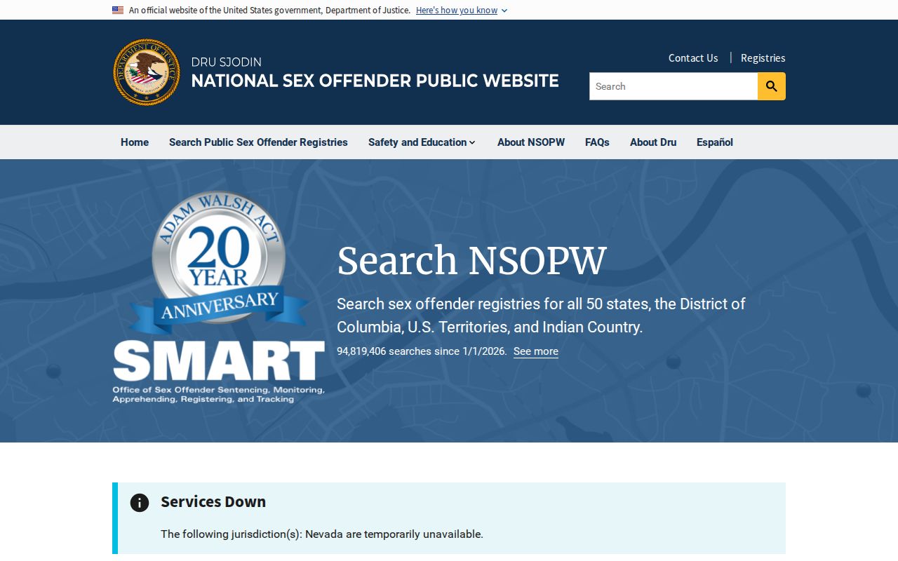 Clark County sex offender lookup national registry search